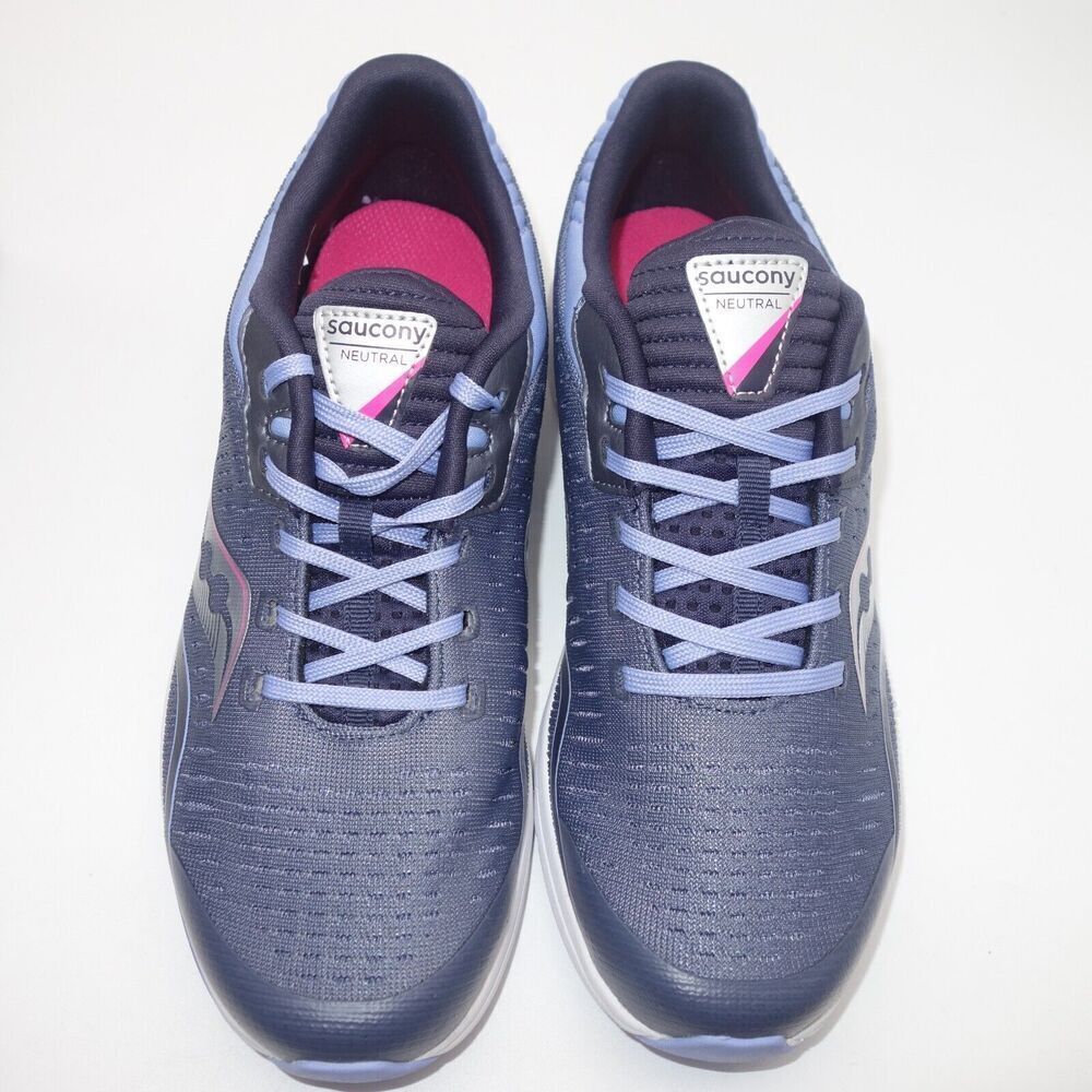 NEW Saucony Kinvara 11 Sneakers Lace Up Running Shoes Gray Purple Girl's 5.5 - Picture 5 of 8